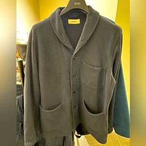 Buck Mason sweatshirt cardigan, color: navy blue, size L